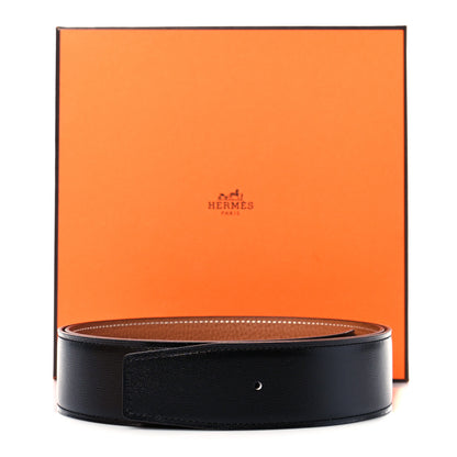 Hermes Box Togo 38mm Belt Strap 100 Black Gold 7 of 7