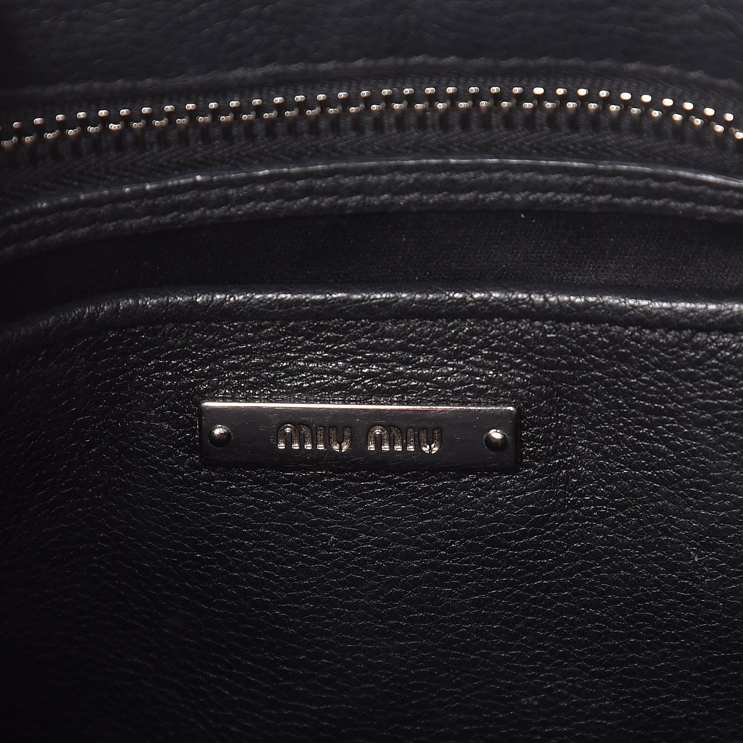 Miu Miu Goatskin Madras Shoulder Bag Black 6 of 9
