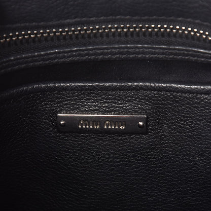 Miu Miu Goatskin Madras Shoulder Bag Black 6 of 9