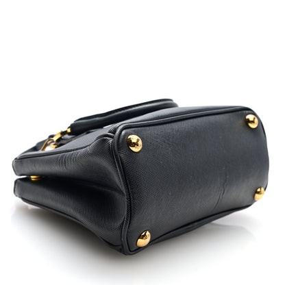 Prada Saffiano Micro Galleria Double Zip Tote Black 4 of 9