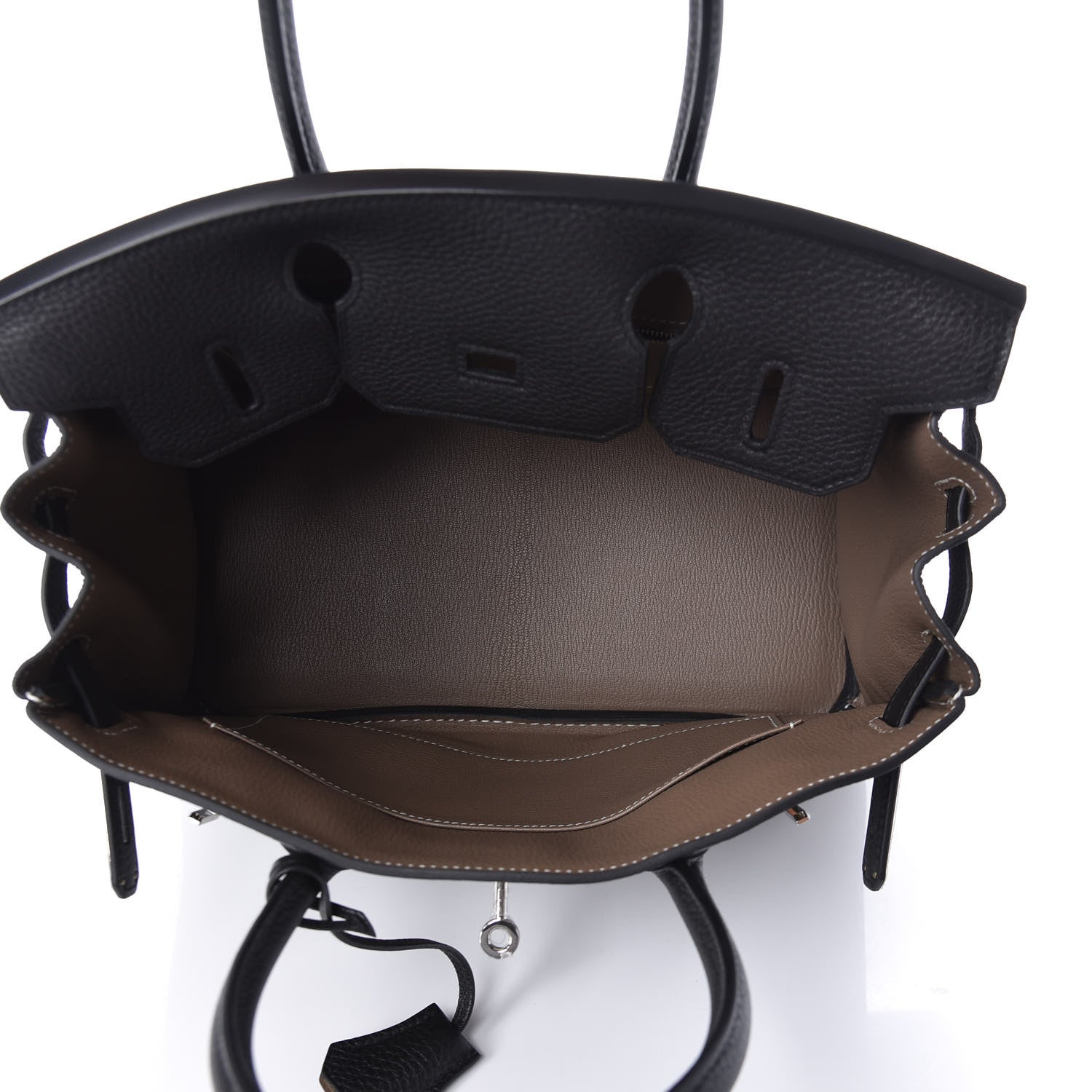 Hermes Togo Horseshoe Birkin 30 Black Etoupe 7 of 33