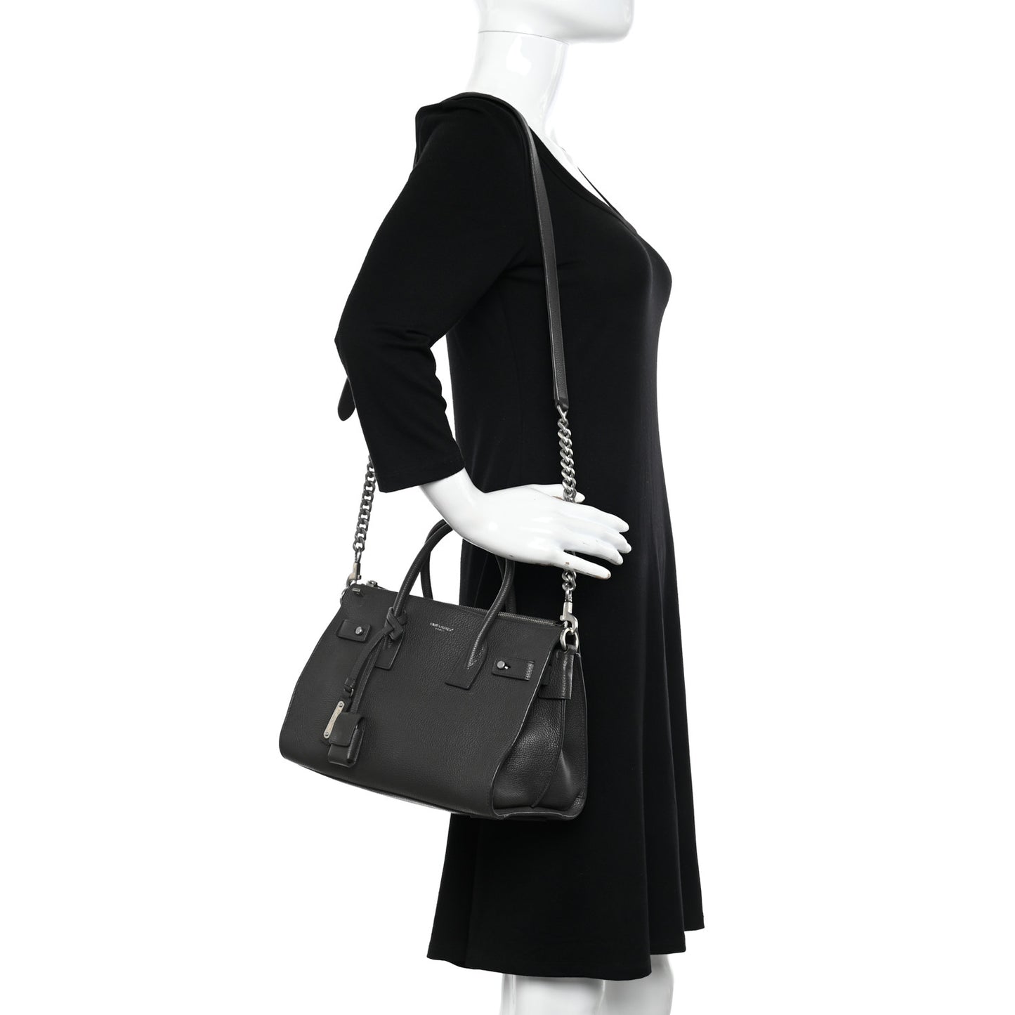 Grained Calfskin Baby Sac De Jour Souple Asphalt