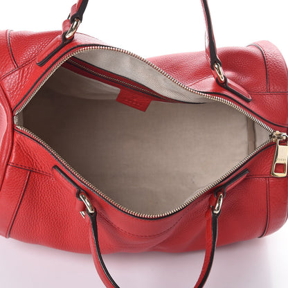 Gucci Pebbled Calfskin Medium Soho Boston Red 5 of 12