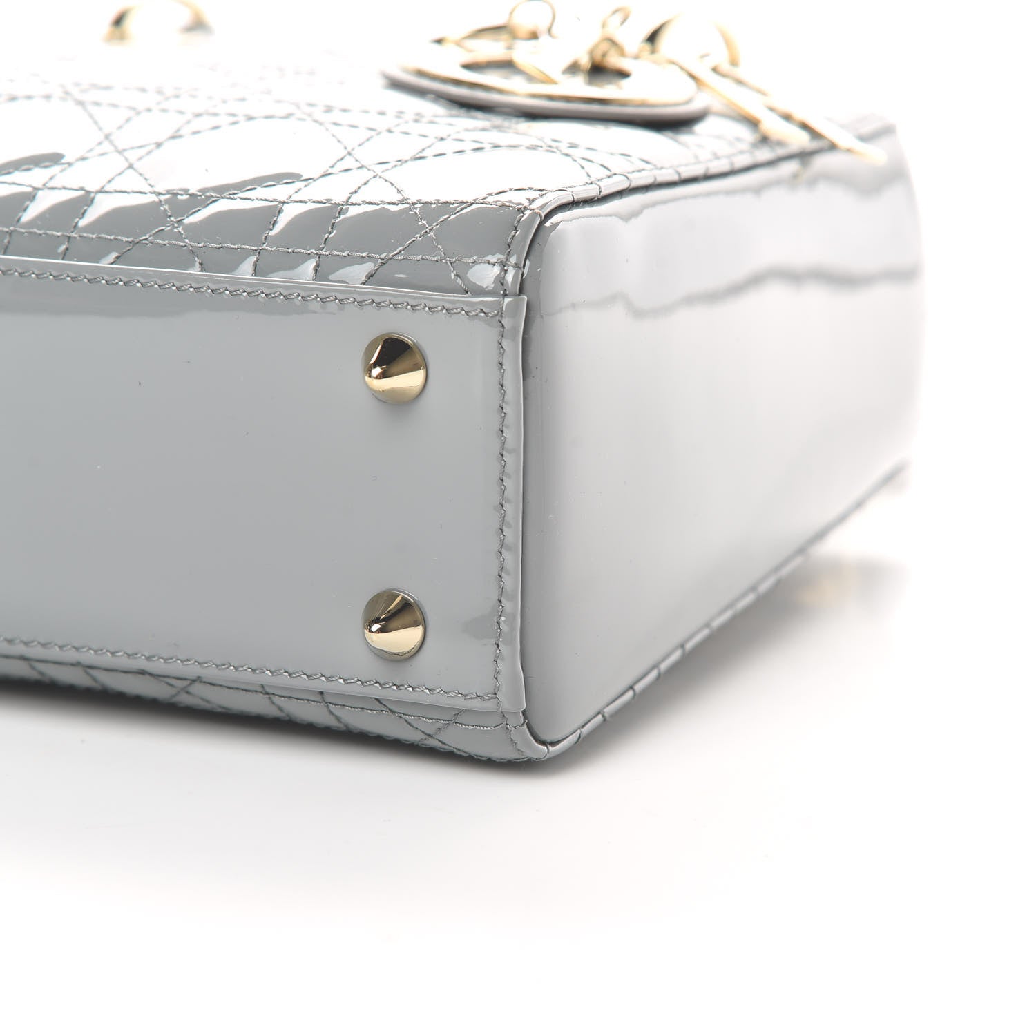 Christian Dior Patent Cannage Small Lady Dior Grey 9 of 10