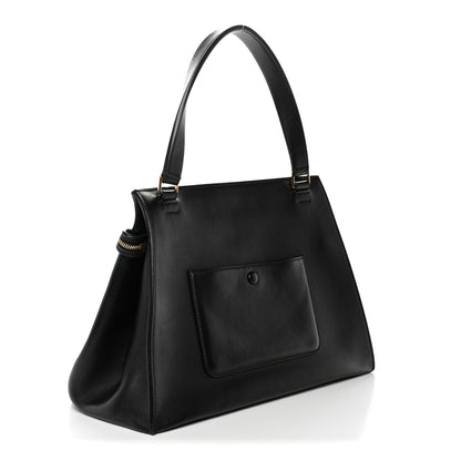 Celine Smooth Calfskin Medium Bi-Color Edge Shoulder Bag Black Beige 3 of 11