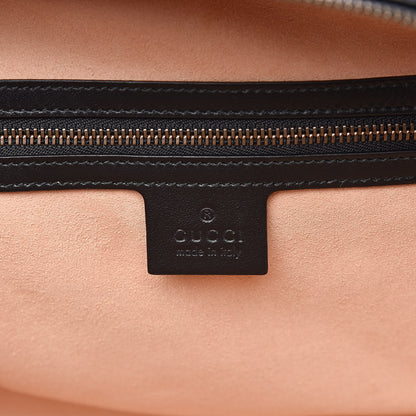 Gucci Calfskin Matelasse Sylvie Web Small GG Marmont Top Handle Shoulder Bag Black 6 of 13