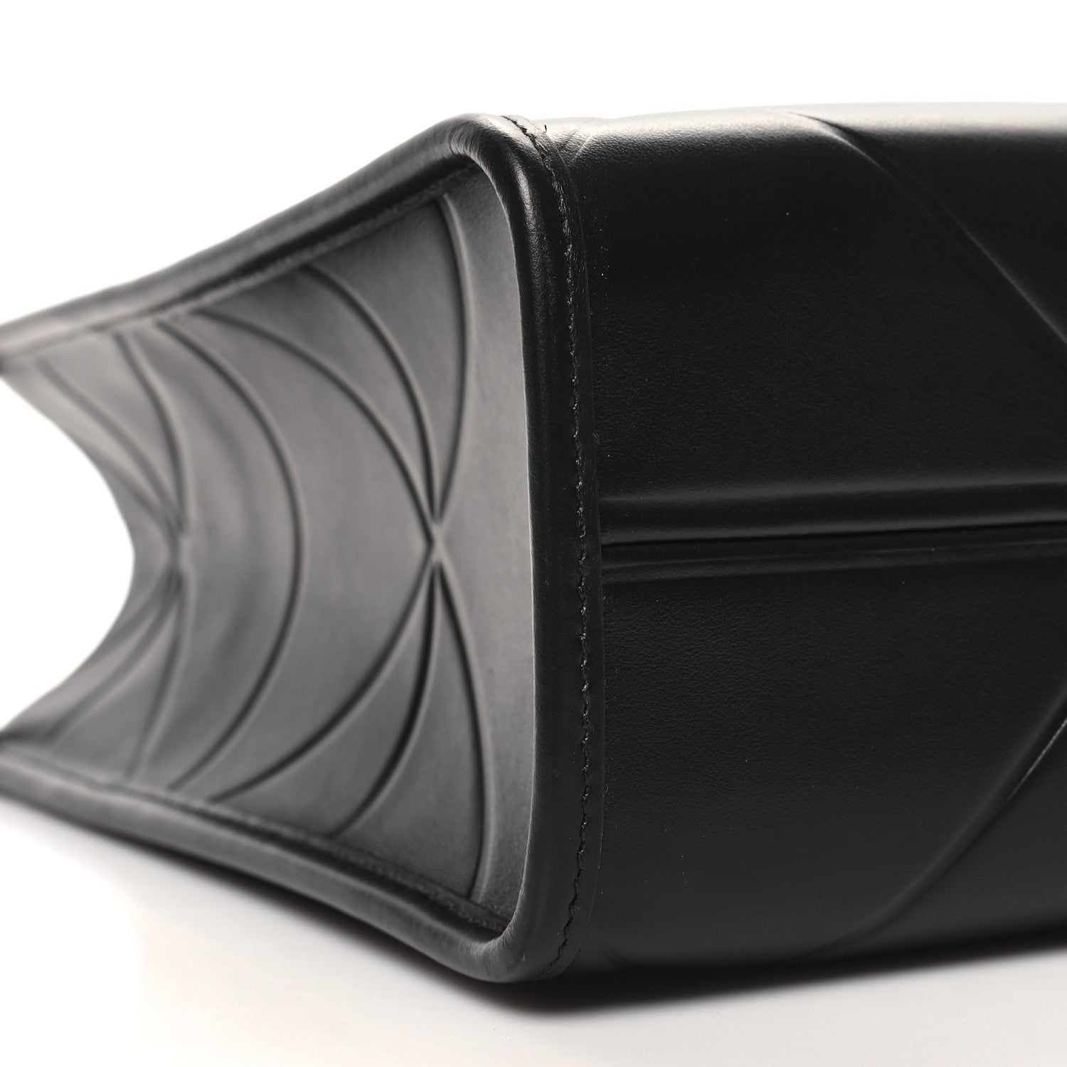 Prada Soft Calfskin Triangolo Symbole Embossed Medium Tote Black 8 of 9