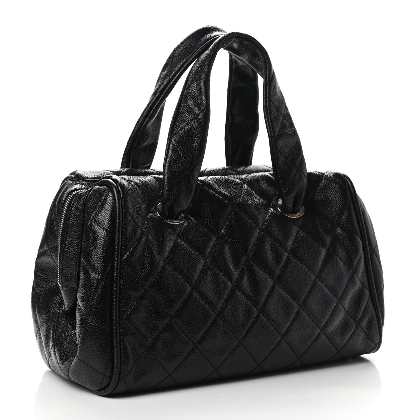 Caviar Quilted CC Timeless Bowler Black