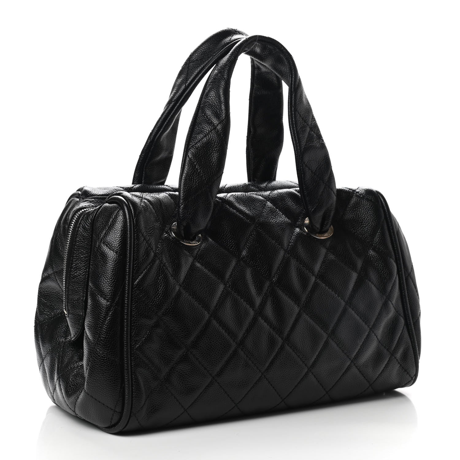 Chanel Caviar Quilted CC Timeless Bowler Black 2 of 8