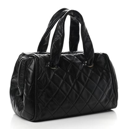 Chanel Caviar Quilted CC Timeless Bowler Black 2 of 8