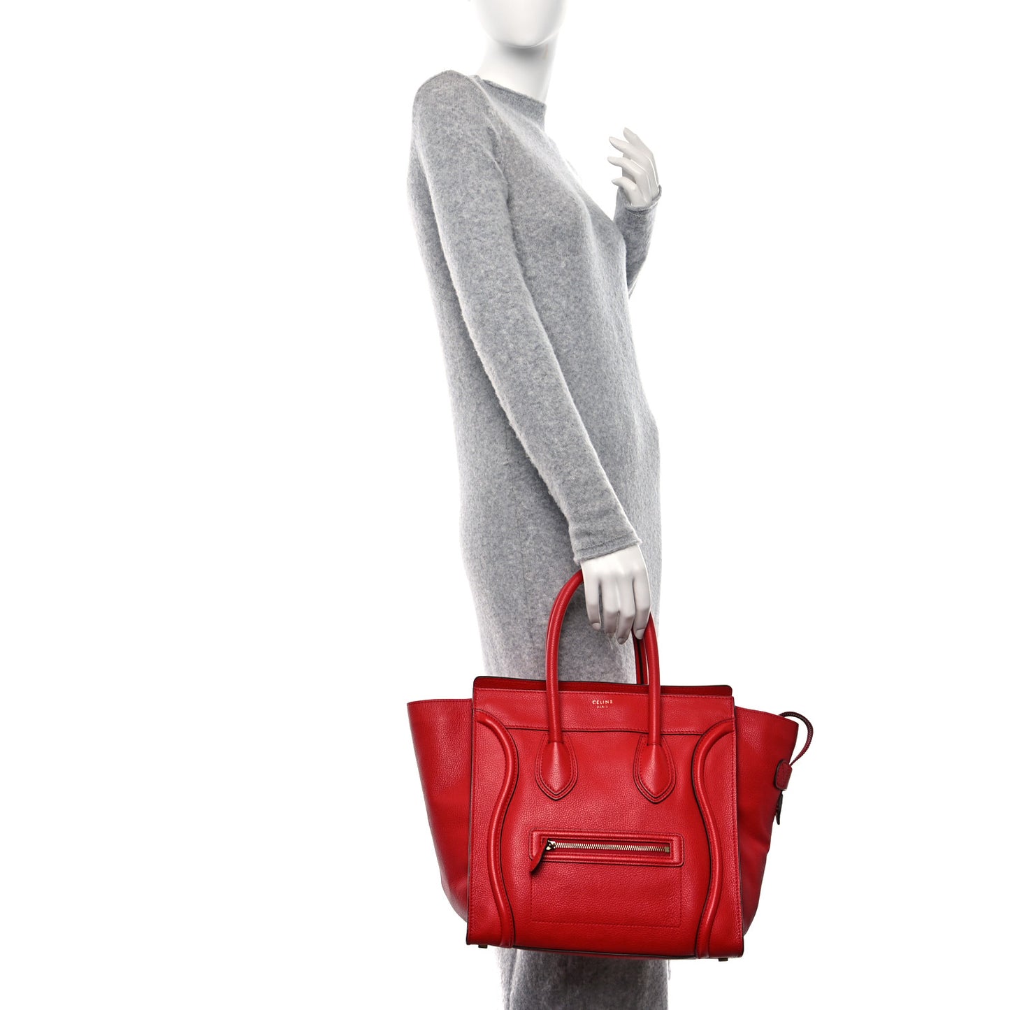 Drummed Calfskin Mini Luggage Coquelicot
