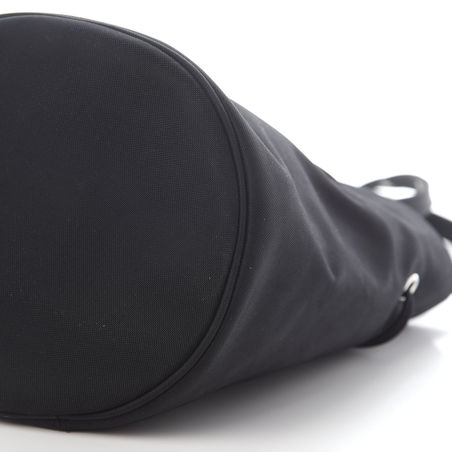 Balenciaga Recycled Sport Nylon Logo Embroidered Wheel Drawstring Bucket Bag Black 7 of 7