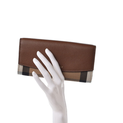Burberry Grainy Calfskin House Check Continental Wallet Tan 2 of 8