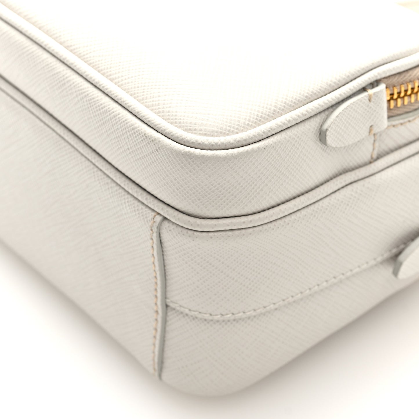 Saffiano Lux Double Zip Crossbody Bag Talco