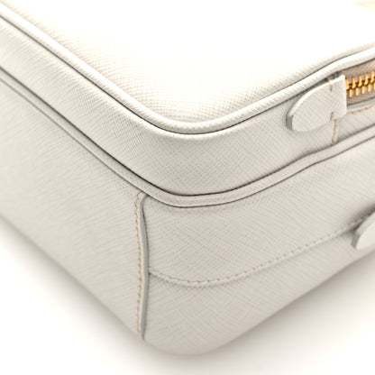 Prada Saffiano Lux Double Zip Crossbody Bag Talco 10 of 10