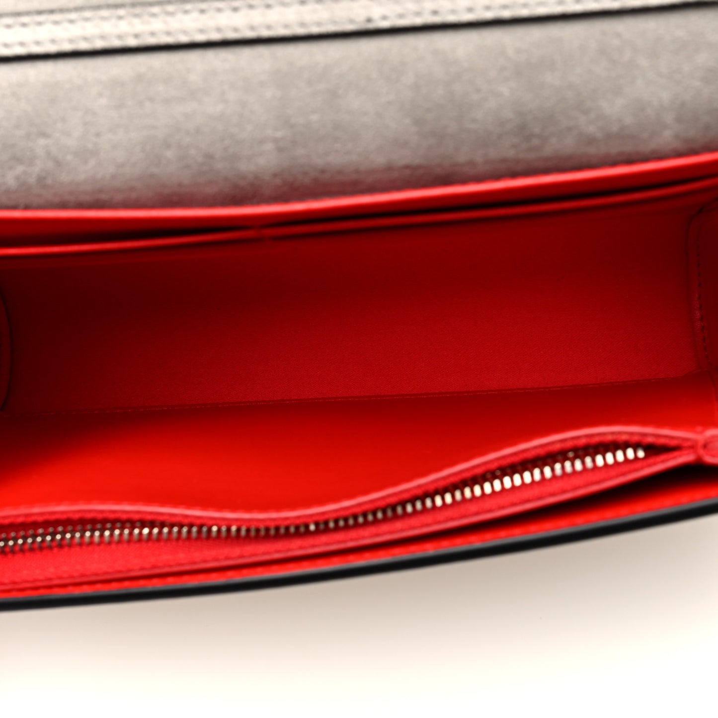Metallic Calfskin Spikes Paloma Clutch Snow Silver