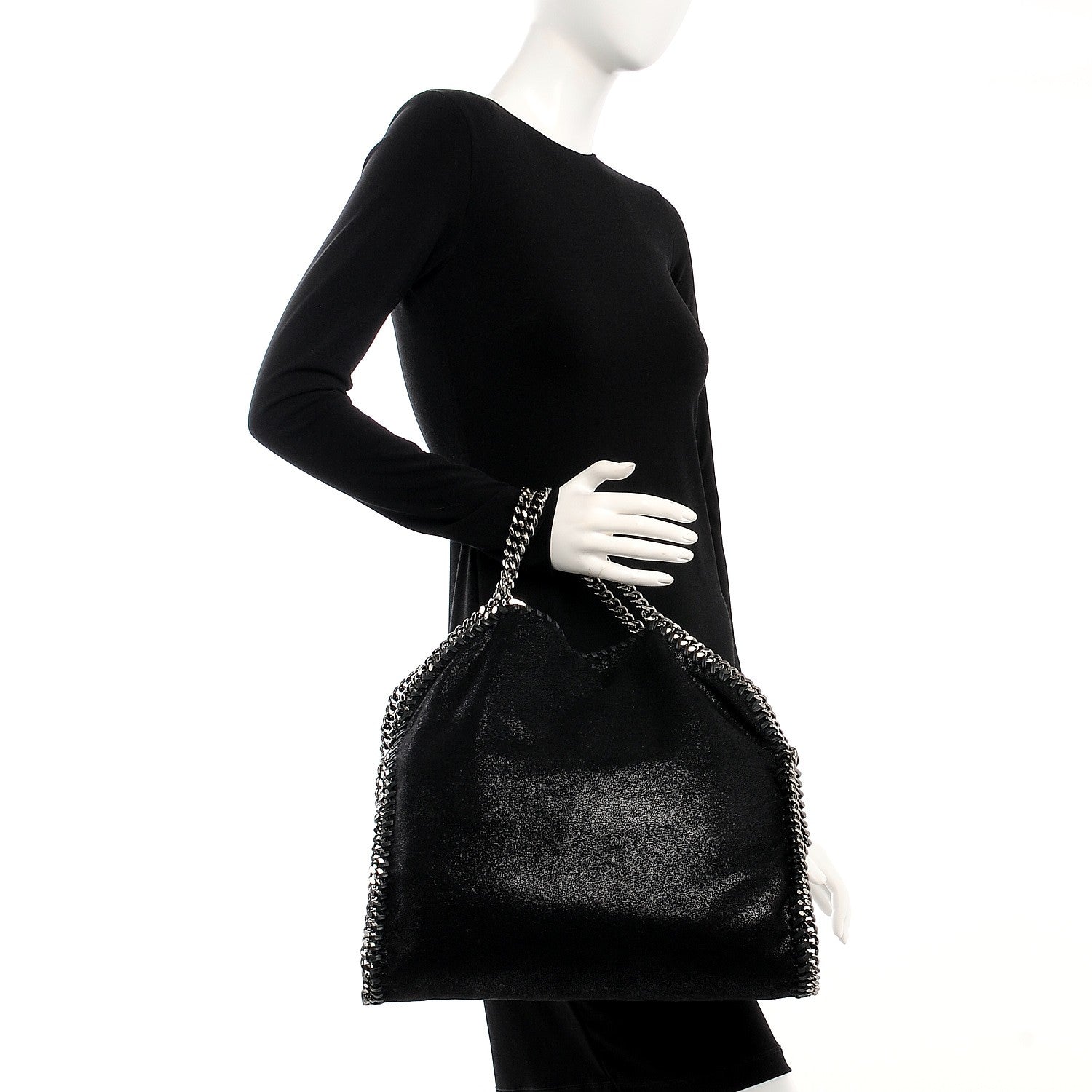 Stella McCartney Shaggy Deer Falabella Fold Over Tote Black 3 of 11