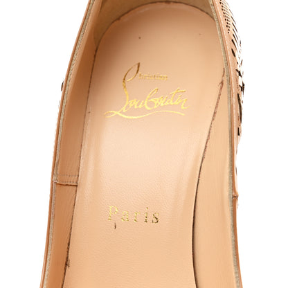 Christian Louboutin Patent Suede Burma Laser Cut Suellena 120 Pumps 35.5 Nude 8 of 8