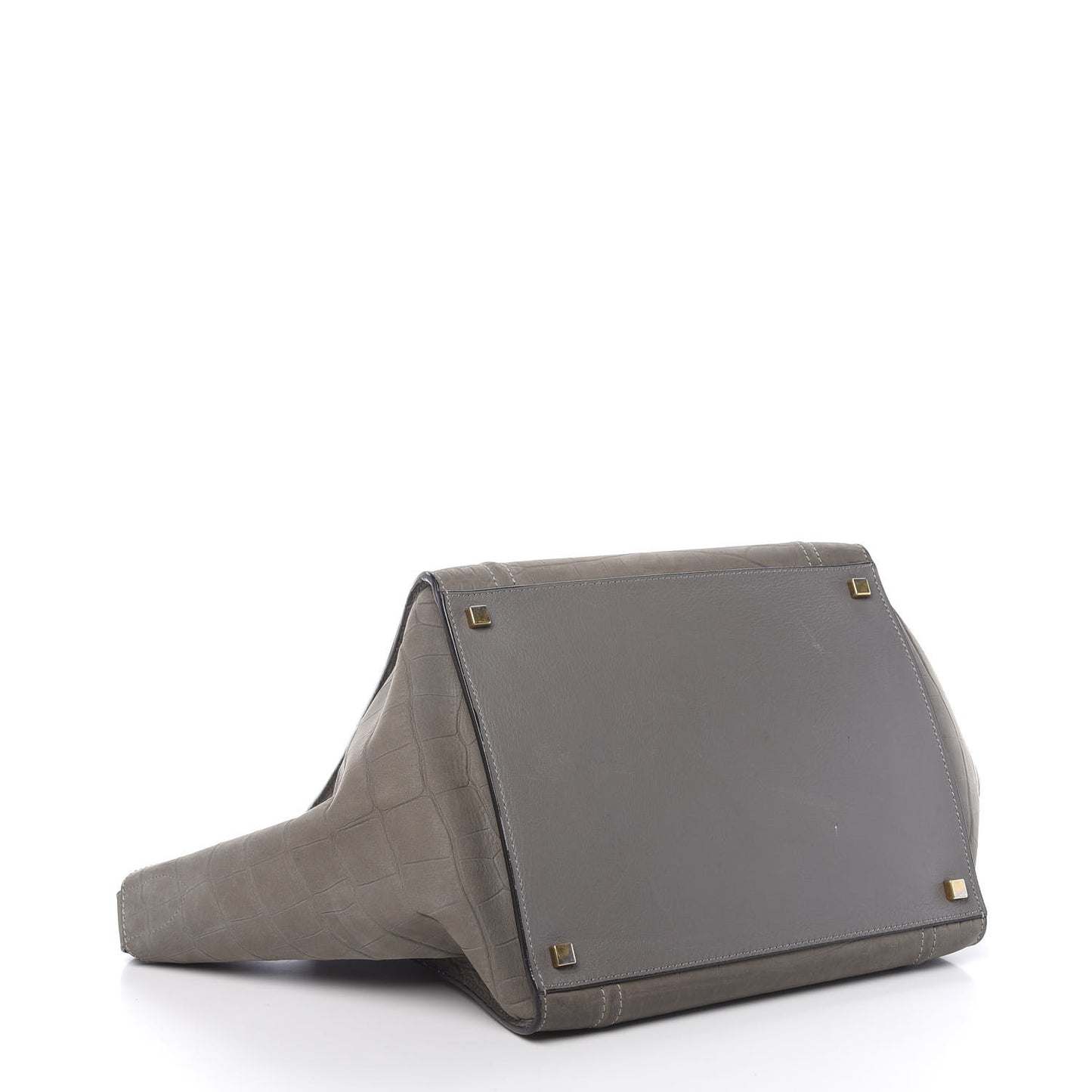 Crocodile Embossed Nubuck Medium Phantom Luggage Grey