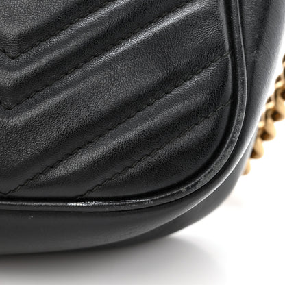 Gucci Calfskin Matelasse Small GG Marmont Chain Shoulder Bag Black 14 of 14