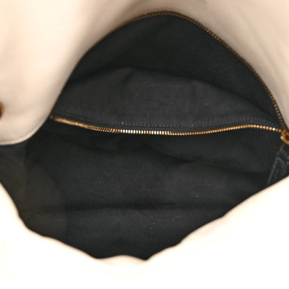Saint Laurent Lambskin Quilted Medium Loulou Puffer Monogram Chain Satchel Crema Soft 5 of 13