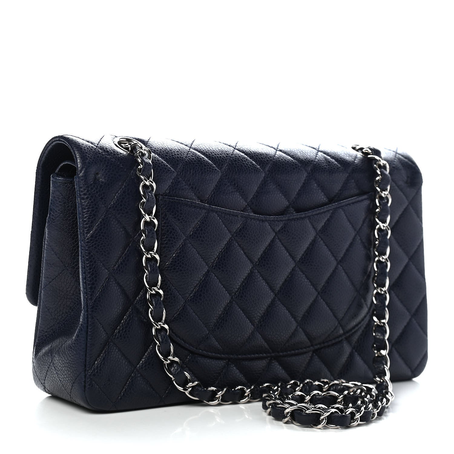 Chanel Caviar Quilted Medium Double Flap Navy 3 of 9
