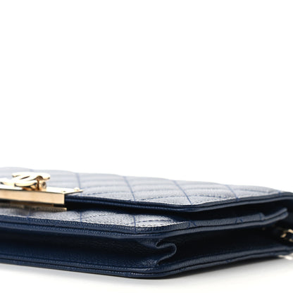 Chanel Caviar Quilted Golden Class Wallet On Chain WOC Navy 10 of 10