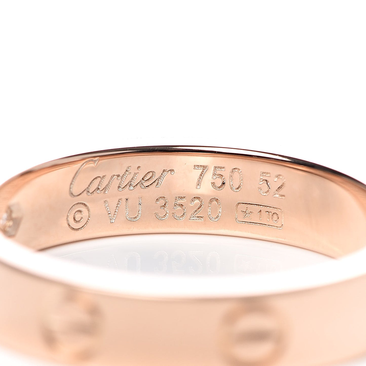 18K Pink Gold Diamond 4mm LOVE Wedding Band Ring 52 6