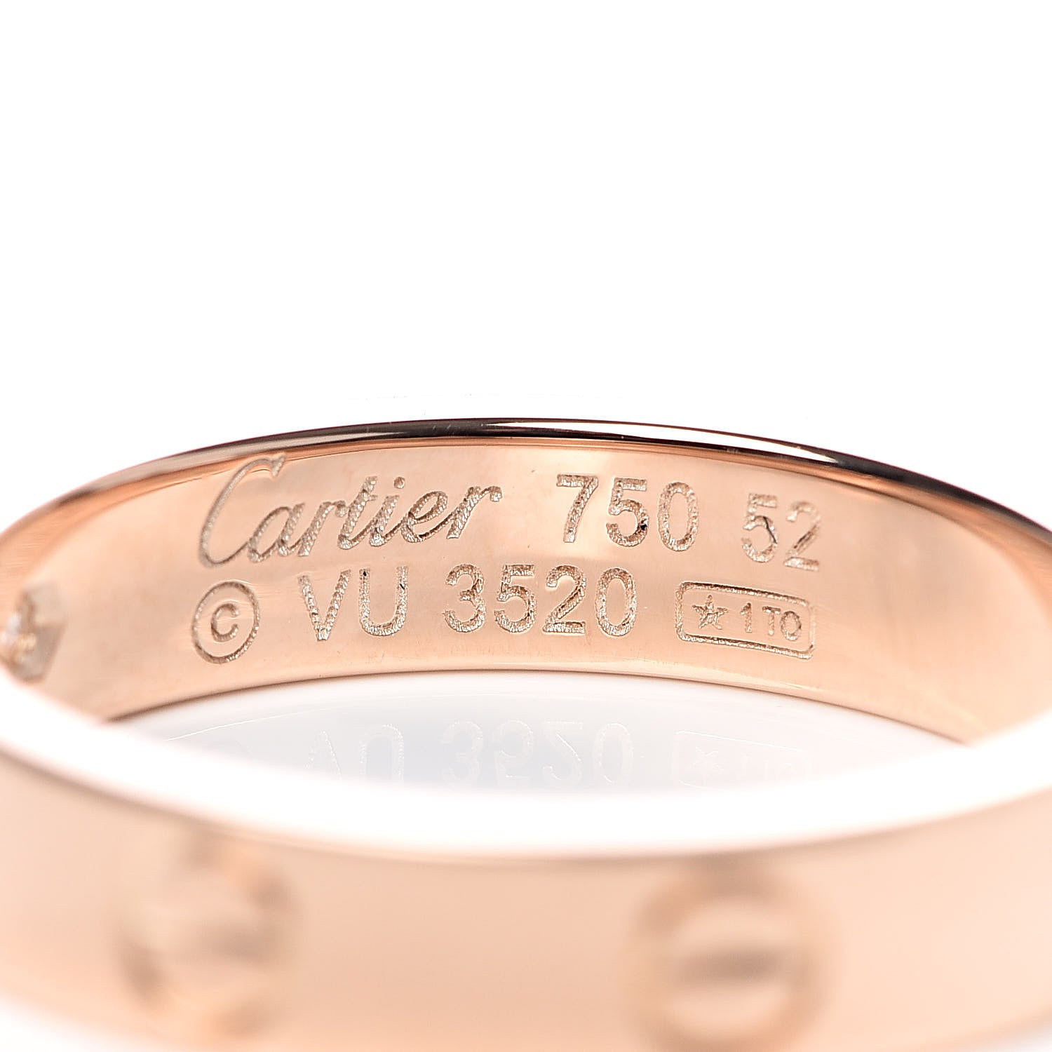 Cartier 18K Pink Gold Diamond 4mm LOVE Wedding Band Ring 52 6 4 of 4