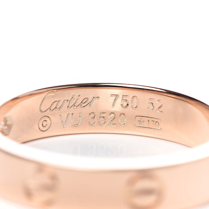 Cartier 18K Pink Gold Diamond 4mm LOVE Wedding Band Ring 52 6 4 of 4