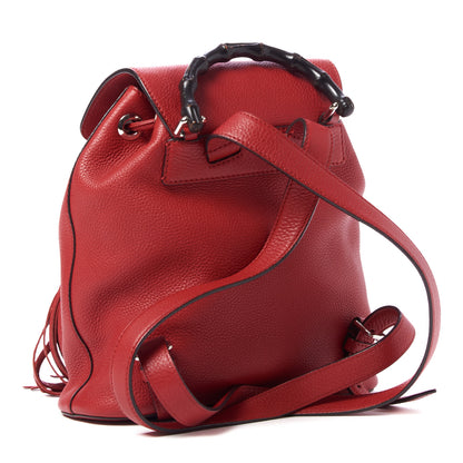Gucci Calfskin Small Bamboo Backpack Red 2 of 9