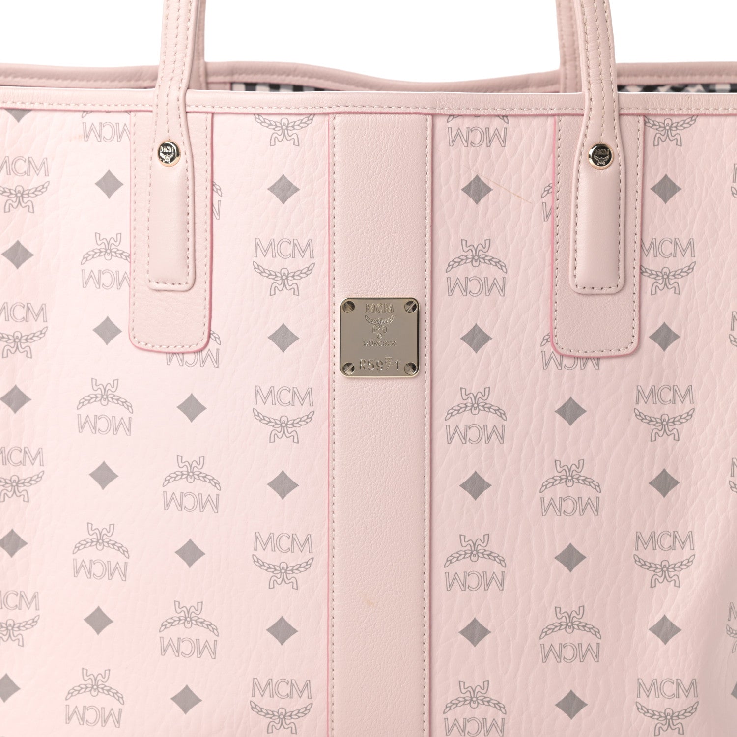 MCM Visetos Medium Liz Reversible Shopper Tote Powder Pink 11 of 16