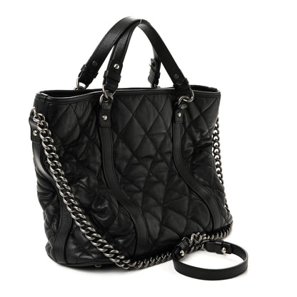 Chanel Calfskin Quilted Small Casual Riviera Tote Black 3 of 13