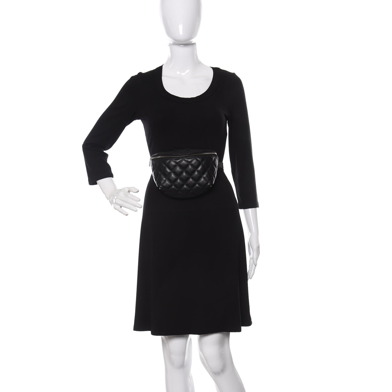 Chanel Grained Calfskin Quilted Waist Belt Bag Black 2 of 11