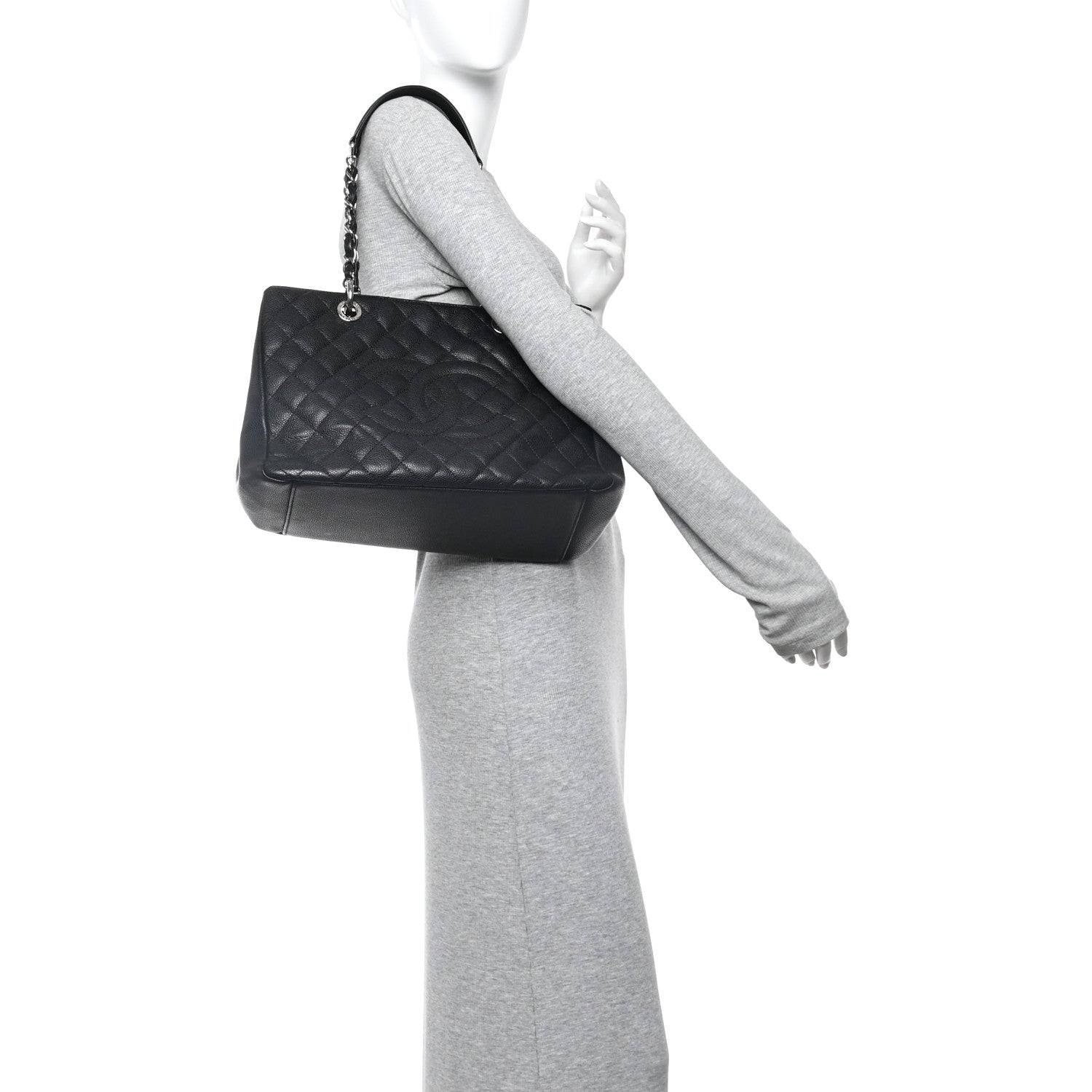 Chanel Caviar Quilted Grand Shopping Tote GST Black 2 of 13
