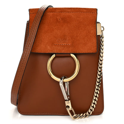 Chloe Suede Calfskin Mini Faye Bracelet Bag Tobacco 1 of 10
