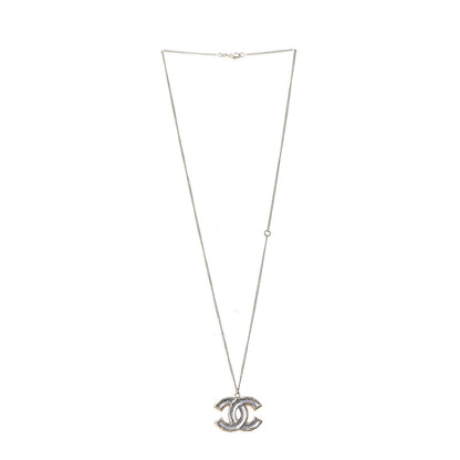 Chanel Enamel CC Pendant Necklace Gold Silver 4 of 8