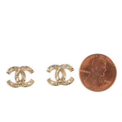 Chanel Tweed Effect CC Earrings Gold 2 of 5