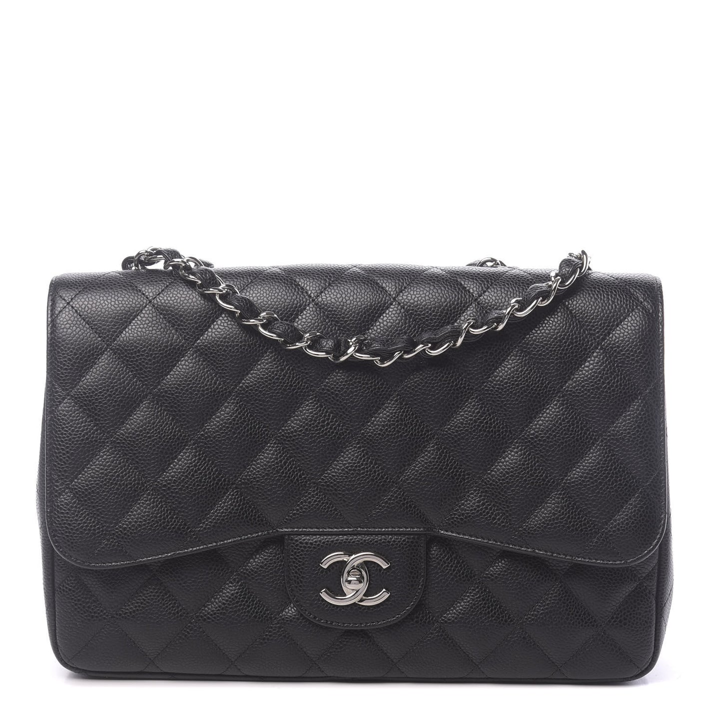 Caviar Quilted Jumbo Single Flap Black