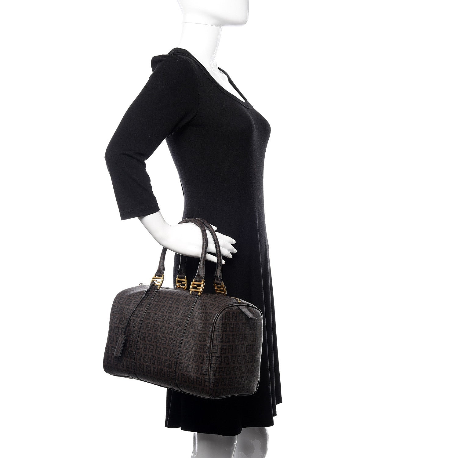 Fendi Zucchino Spalmati Forever Boston Moro Black 2 of 9