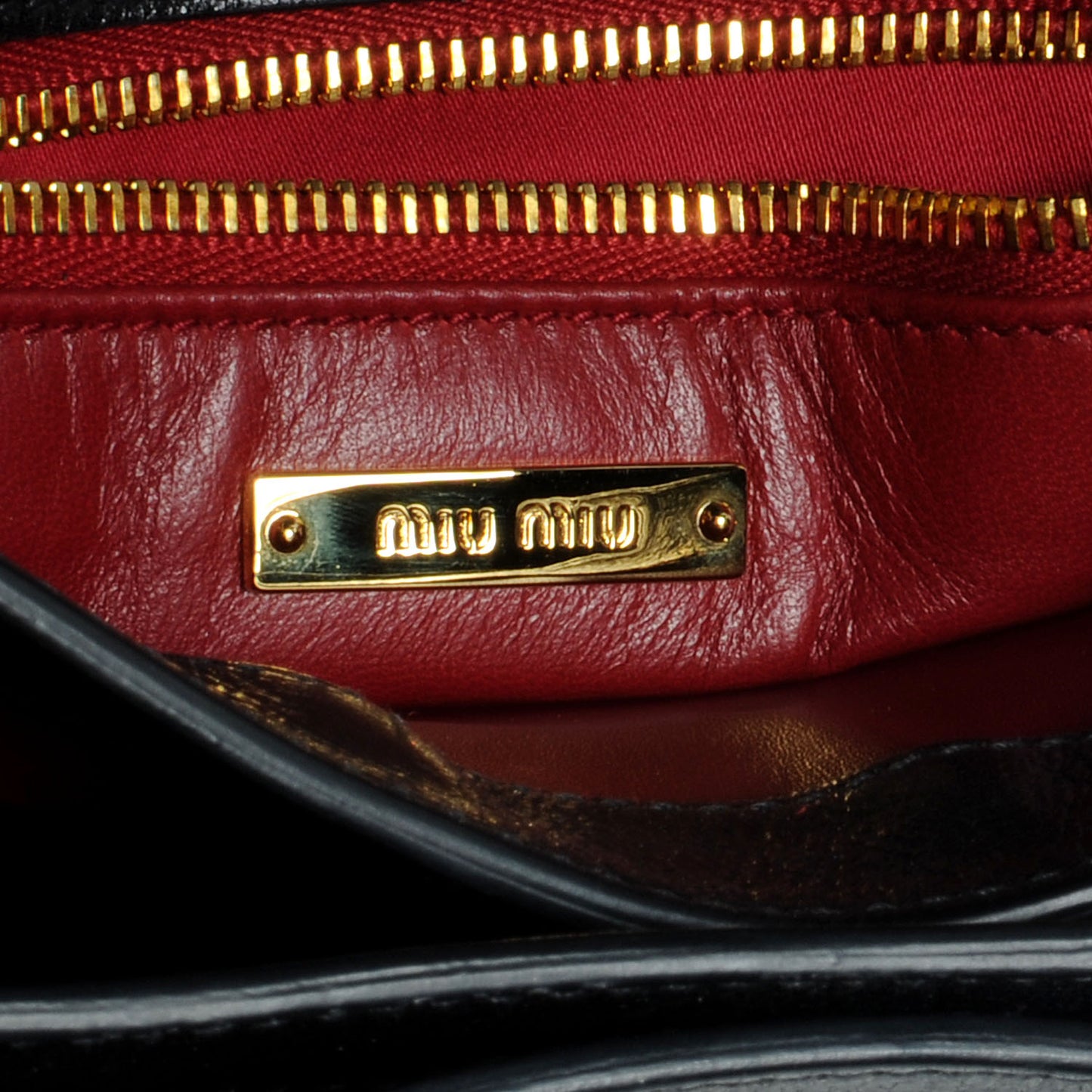 Leather Madras Shoulder Bag Nero Black