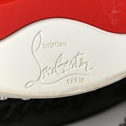 Christian Louboutin Silk Satin Calfskin Marie Jane Loubirun Studded Bucket Black Silver 6 of 7