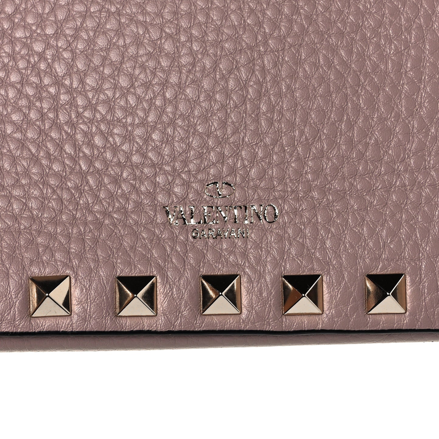 Pebbled Calfskin Small Rockstud Flip Lock Shoulder Bag Poudre