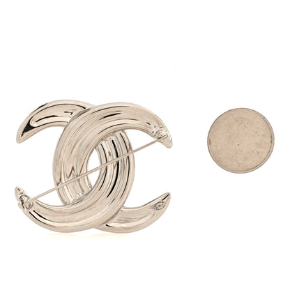 Chanel Baguette Crystal CC Brooch Silver 3 of 4