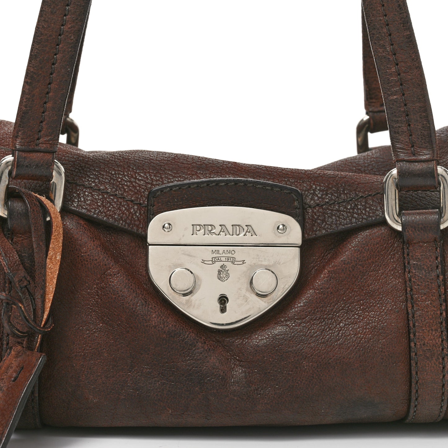 Cervo Antik Easy Foldover Pushlock Satchel Teak