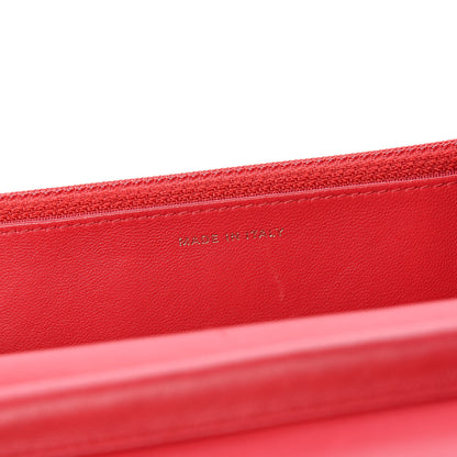 Chanel Lambskin Quilted Wallet On Chain WOC Red 7 of 12