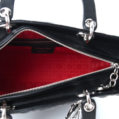 Christian Dior Lambskin Cannage Large Lady Dior Black 5 of 9