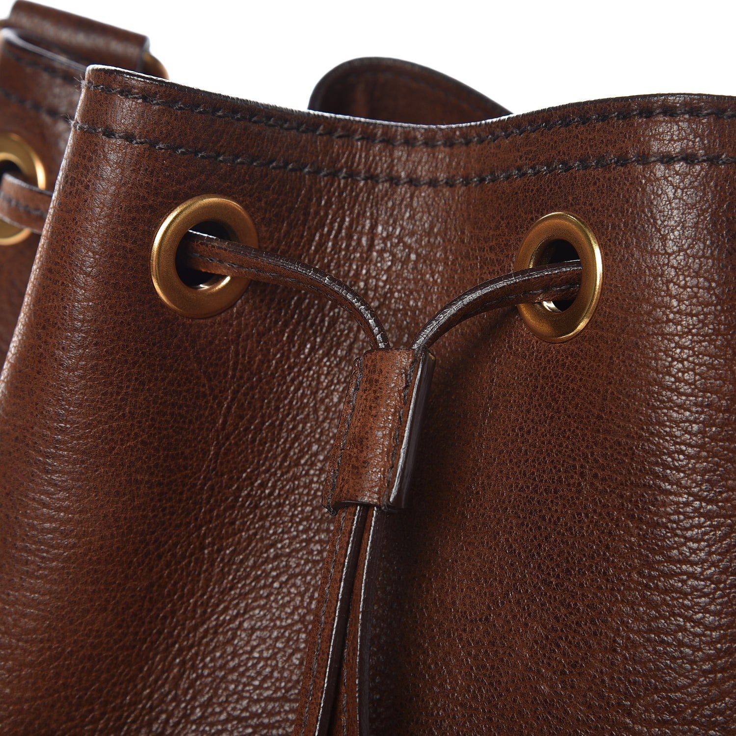 Prada Vitello Daino Drawstring Bucket Brown 8 of 10
