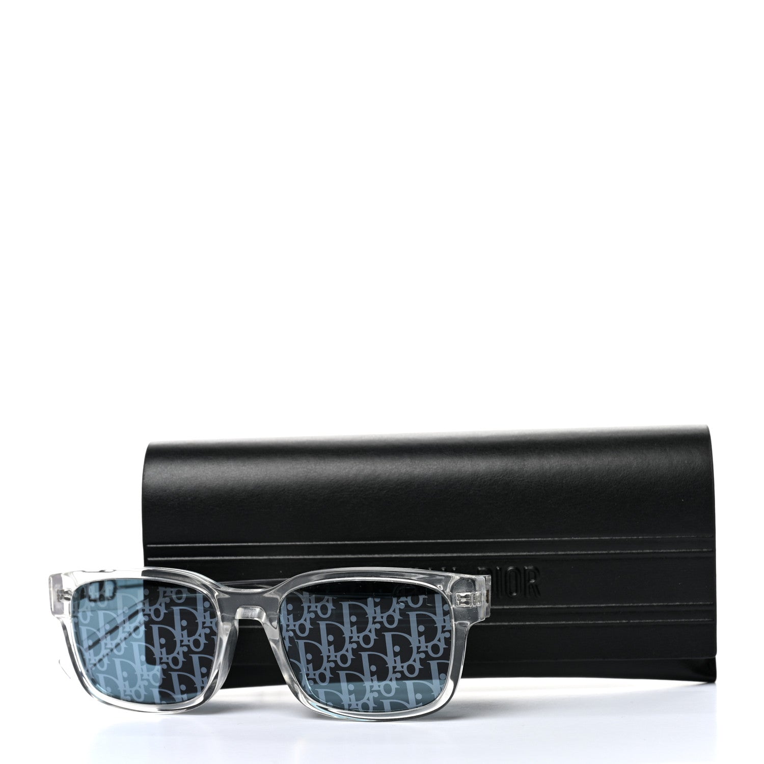 Christian Dior Acetate Mirrored Oblique CD Link Rectangular Sunglasses S1U Crystal 7 of 7