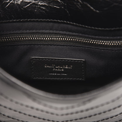 Saint Laurent Crinkled Calfskin Matelasse Monogram Niki Chain Wallet Black 6 of 9